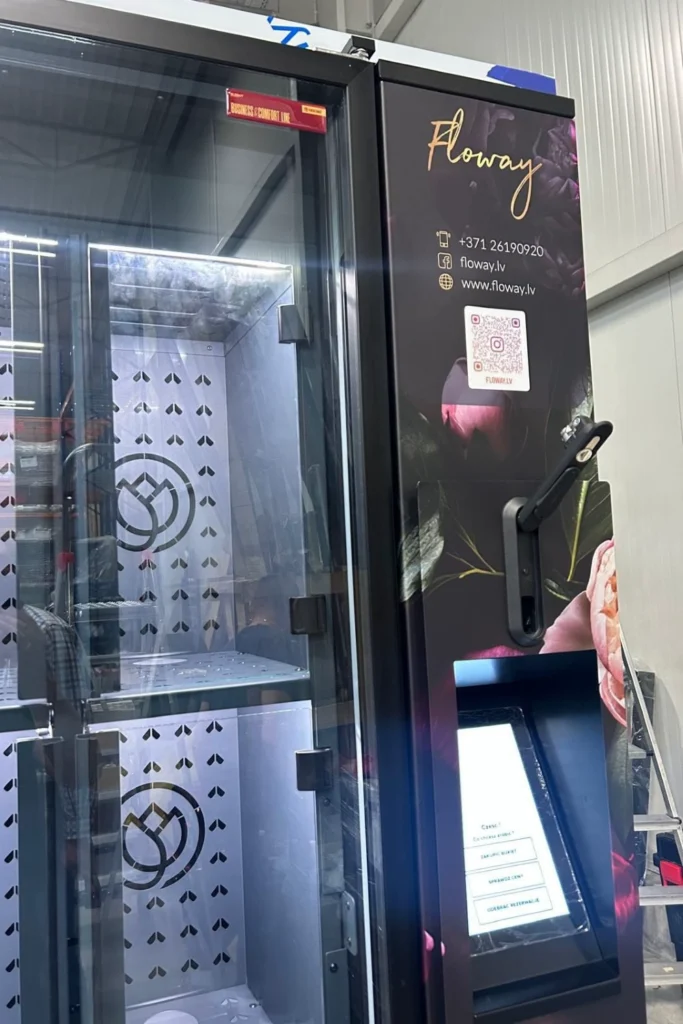 Flowey flower vending machine touchscreen interface system technology