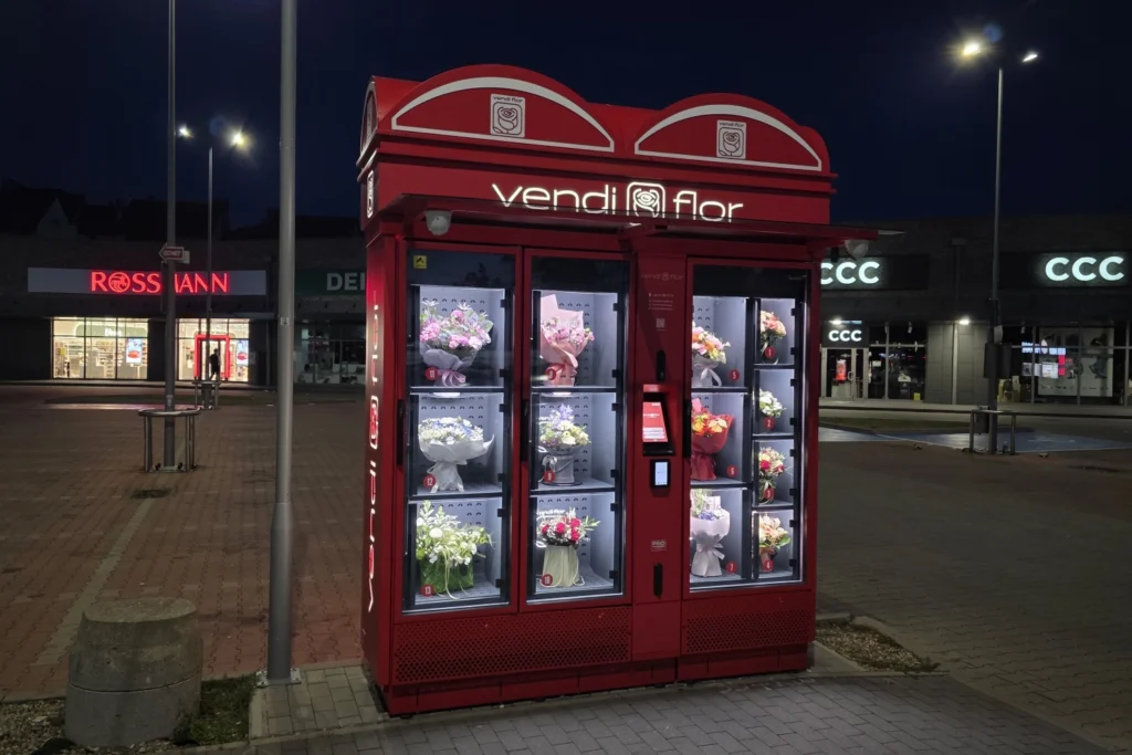 Kwiatomat Vendiflor w lokalizacji handlowej – sprzedaż także po godzinach
